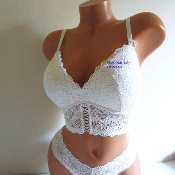 38D Victoria's Secret Push-Up Wireless Lace Bra Top Coconut White - Picture 7 of 8